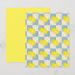 Geel Citroenen Teal Strepen Scrapbook Papier