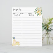 Geel citroenfruit en blauwe strepen Recept Invoege (Staand voorkant)