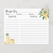 Geel citroenfruit en blauwe strepen Recept Kaart (Voorkant)