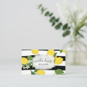 Geel citroenfruit Keel gestreept Visitekaartje (Staand voorkant)