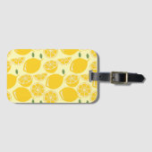 Geel citroenpatroon bagagelabel (Voorkant (horizontaal))