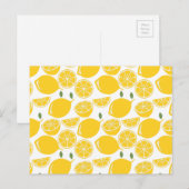 Geel citroenpatroon briefkaart (Voorkant / Achterkant)