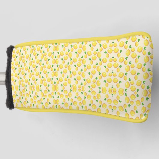 Geel citroenpatroon golfheadcover (Voorkant)