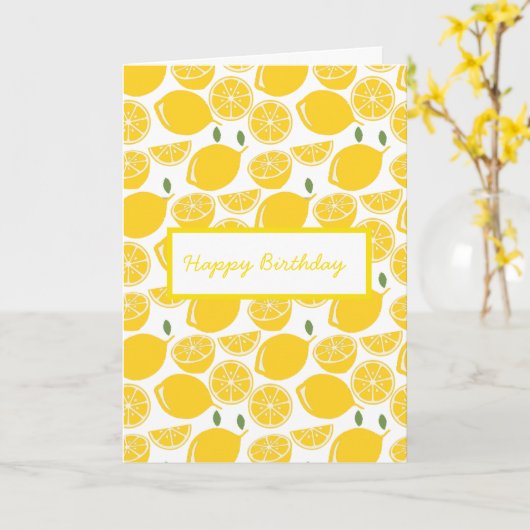 Geel citroenpatroon kaart (Gele Bloem)
