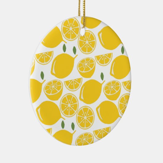 Geel citroenpatroon keramisch ornament (Rechts)