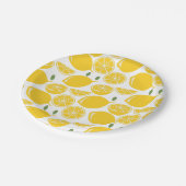 Geel citroenpatroon papieren bordje (Gekanteld)