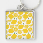 Geel citroenpatroon sleutelhanger (Voorkant)