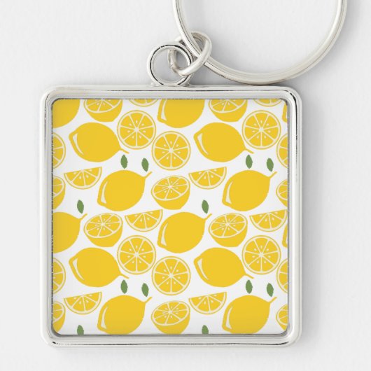 Geel citroenpatroon sleutelhanger (Voorkant)