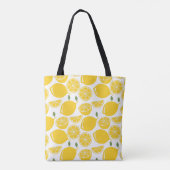Geel citroenpatroon tote bag (Achterkant)