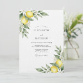 Geel Citrus Botanische Bruiloft Kaart (Staand voorkant)