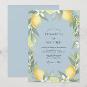 Geel Citrus Eucalyptus Bruiloft Kaart (Voorkant / Achterkant)