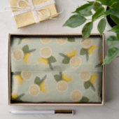 Geel citrus Lemon-fruit op Bleek kalkgroen Tissuepapier (Geschenk)