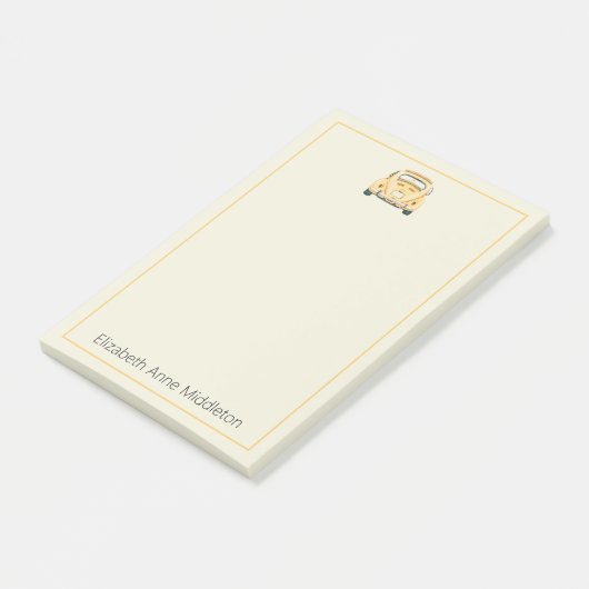 Geel Classic  Buggy Bug Car Gepersonaliseerd Post-it® Notes (Schuin)