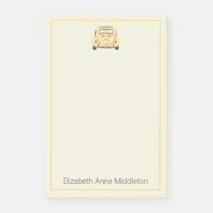 Geel Classic  Buggy Bug Car Gepersonaliseerd Post-it® Notes