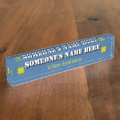 Geel Clover Ribbon door Kenneth Yoncich Naambordje (Zijkant)