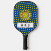 Geel Clover Ribbon door Kenneth Yoncich Pickleball Paddle (Achterkant)