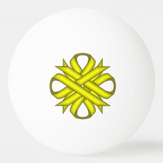 Geel Clover Ribbon door Kenneth Yoncich Pingpongbal (Voorkant)