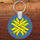 Geel Clover Ribbon door Kenneth Yoncich Sleutelhanger (Voorkant)