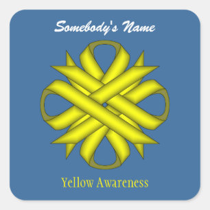 Geel Clover Ribbon door Kenneth Yoncich Vierkante Sticker