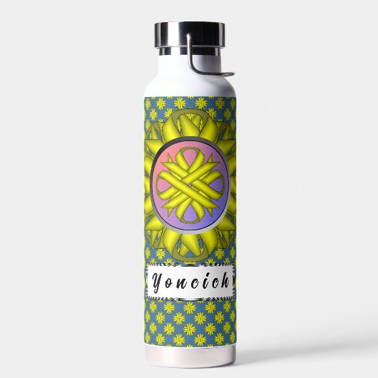Geel Clover Ribbon door Kenneth Yoncich Waterfles (Links)
