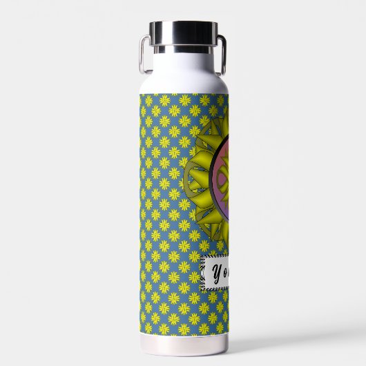 Geel Clover Ribbon door Kenneth Yoncich Waterfles (Voorkant)