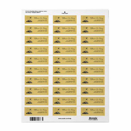 Geel Colorado Passport Etiket (Full Sheet)