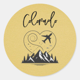 Geel Colorado Passport Ronde Sticker