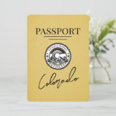 Geel Colorado Passport Save The Date (Staand voorkant)
