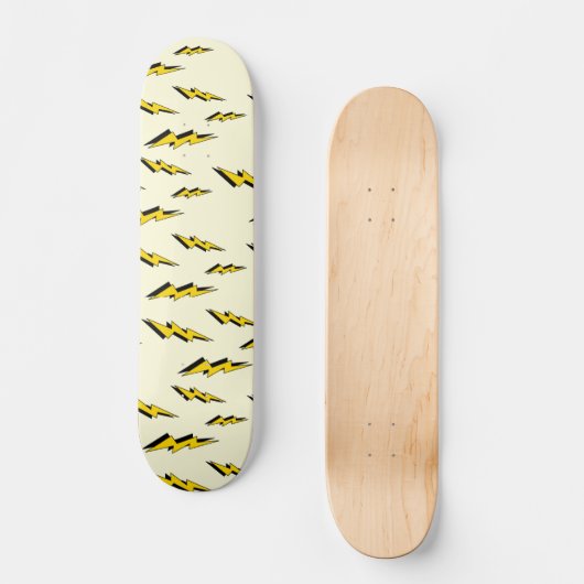 Geel Comic Book Superheld Lightening Patroon Persoonlijk Skateboard (Voorkant)