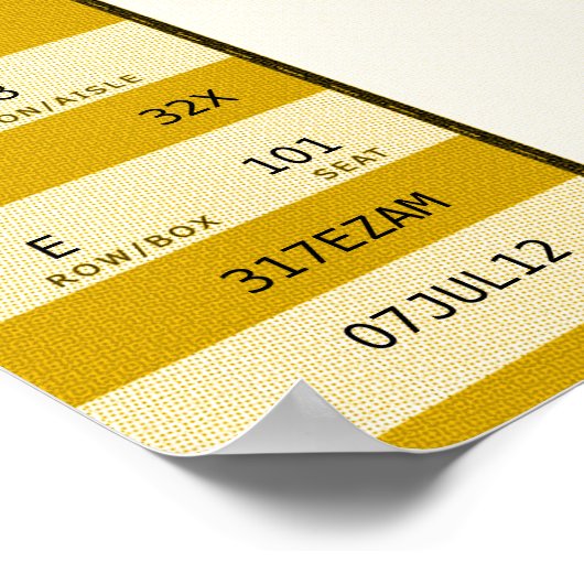 geel concertkaartje poster (Hoek)