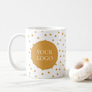 Geel Confetti Minimalistisch Zakelijk Logo Aangepa Koffiemok