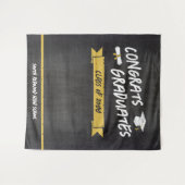 Geel Cool Chalkboard Congrats Afgestudeerden Achte Wandkleed (Voorkant (horizontaal))