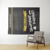 Geel Cool Chalkboard Congrats Afgestudeerden Achte Wandkleed (In Situ (horizontaal))