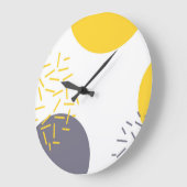 Geel, cool, modern, trendgeometrische kunst groot grote klok (Hoek)