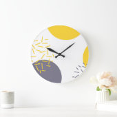 Geel, cool, modern, trendgeometrische kunst groot grote klok (Huis)