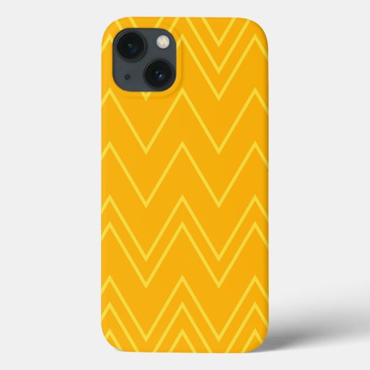 Geel, cool, trendy, modern, stedelijk zigzagpatroo Case-Mate iPhone case (Achterkant)