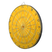 Geel, cool, trendy, modern, stedelijk zigzagpatroo dartbord (Voorkant Rechts)