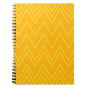 Geel, cool, trendy, modern, stedelijk zigzagpatroo notitieboek