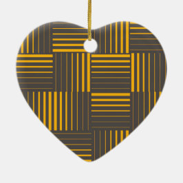 Geel, cool, uniek, trendy, moderne lijnen keramisch ornament