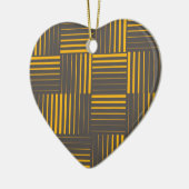 Geel, cool, uniek, trendy, moderne lijnen keramisch ornament (Links)