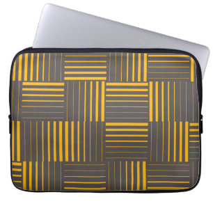 Geel, cool, uniek, trendy, moderne lijnen laptop sleeve