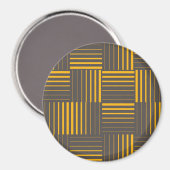 Geel, cool, uniek, trendy, moderne lijnen magneet (Voorkant / Achterkant)