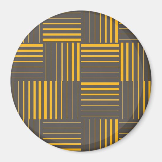 Geel, cool, uniek, trendy, moderne lijnen magneet (Voorkant)