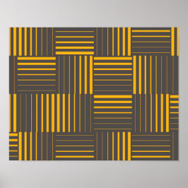 Geel, cool, uniek, trendy, moderne lijnen poster