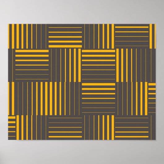 Geel, cool, uniek, trendy, moderne lijnen poster (Voorkant)