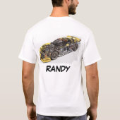 Geel corvette Z06-rackauto T-shirt (Achterkant)