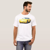 Geel corvette Z06-rackauto T-shirt (Voorkant volledig)