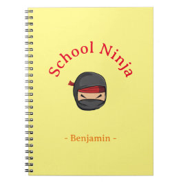 Geel Cover Gepersonaliseerde School Ninja Notitieb Notitieboek