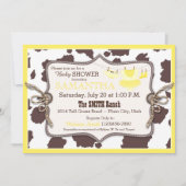 Geel Cowgirl Baby shower Tutu Kaart (Voorkant)
