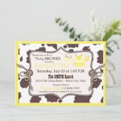 Geel Cowgirl Baby shower Tutu Kaart (Staand voorkant)